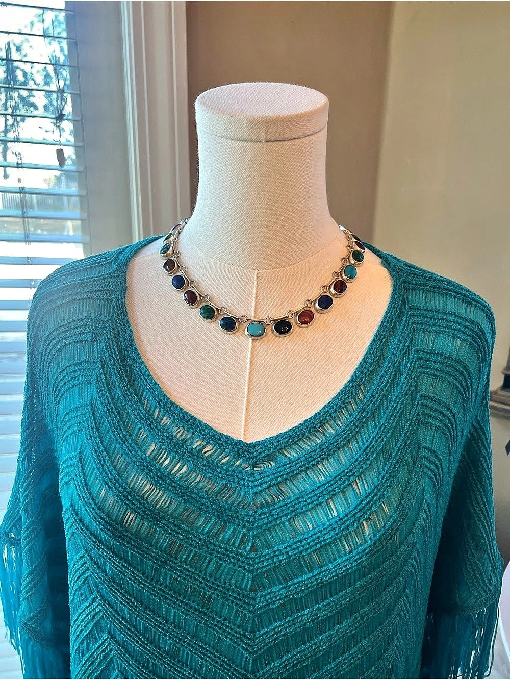 Multi stone necklace In Sterling Silver